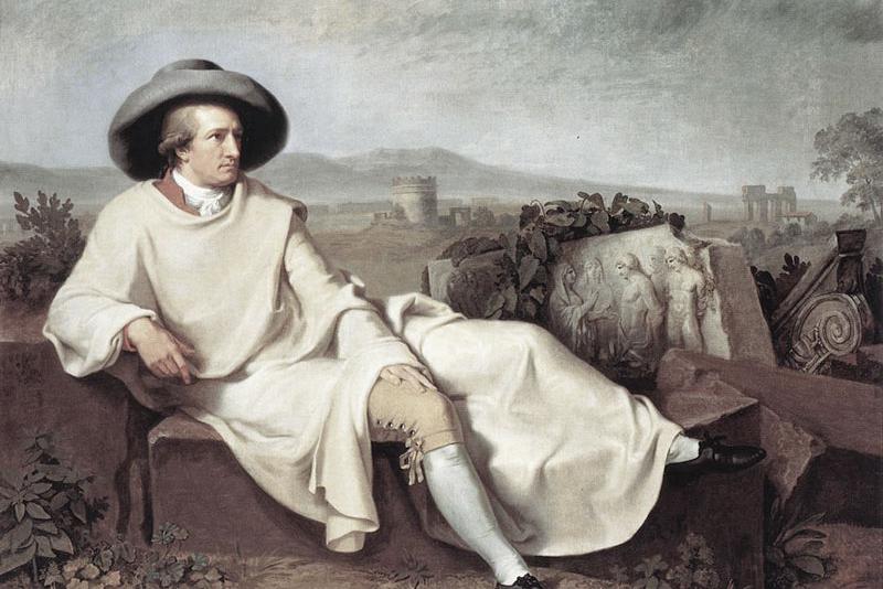 Goethe in der Campagna - Gemälde von J.H.W.Tischbein 1787, Detail