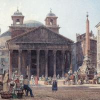 Rudolf von Alt Das Pantheon und die Piazza della Rotonda in Rom 1835