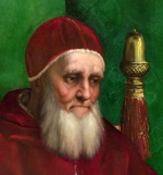 Julius II. um 1511 von Raffael gemalt