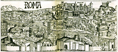 Rom im Jahre 1492 nach Hartmann Schedel Nürnberg